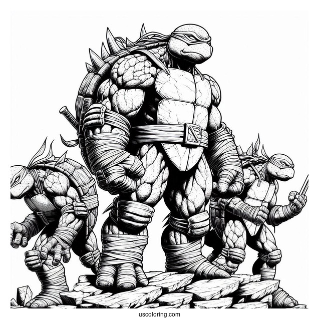 Ninja Turtles Coloring Page Of Detailed Rocksteady