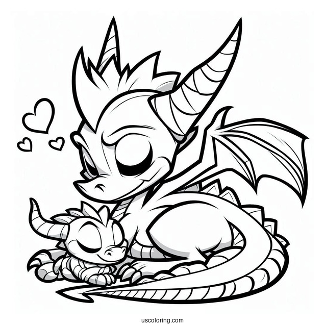 Sypro Coloring Page And Cynder Snuggling