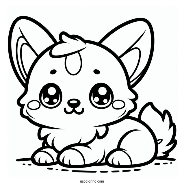 Kawaii Corgi Outline For Preschoolers