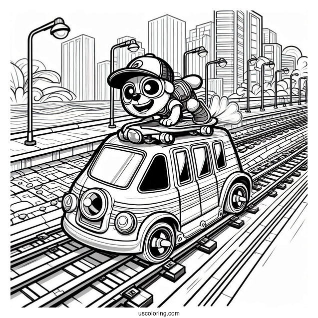 Subway Surfers Coloring Page Jake Racing Tricky