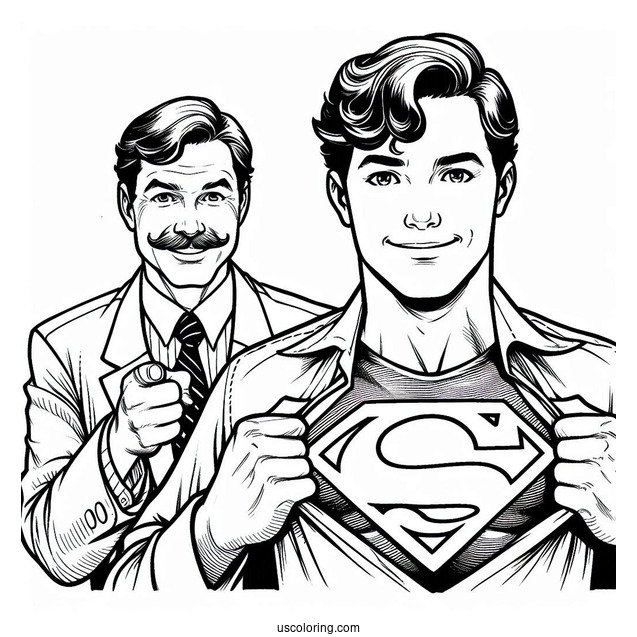 Superman Happy Father's Day Coloring Page Of Greeting