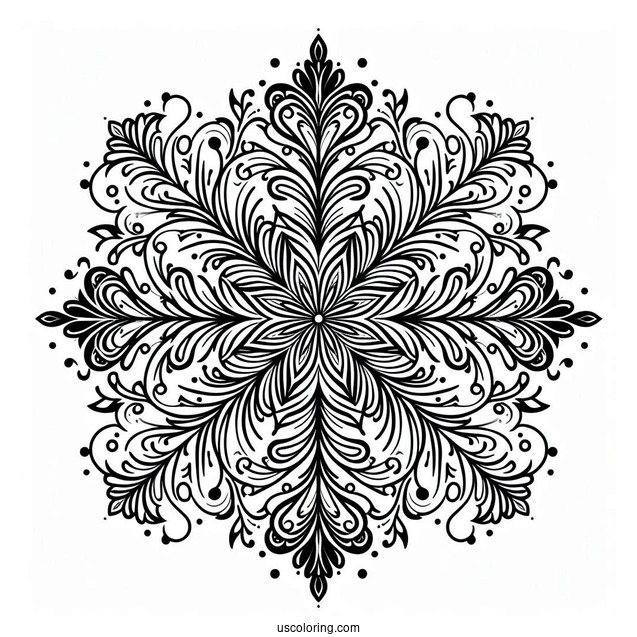 Snowflake Coloring Page Ornaments