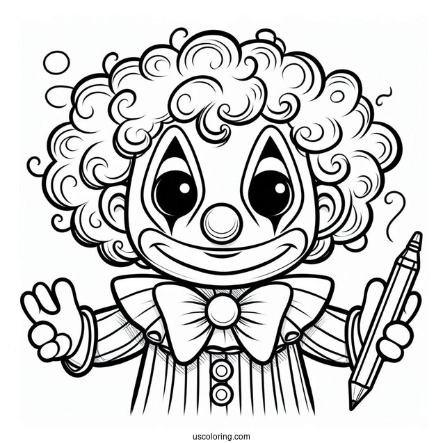 Simple Outline of Halloween Clown