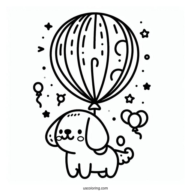 Dog Shaped Balloon To Color