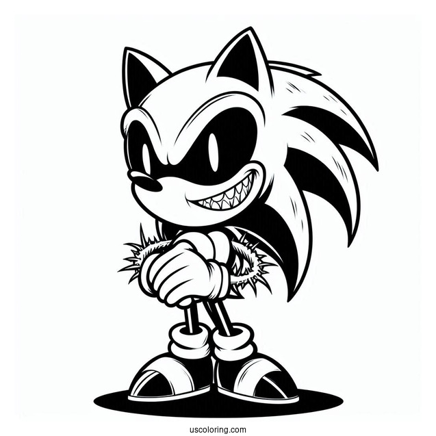 Sonic Exe Coloring Page With Scary Grin