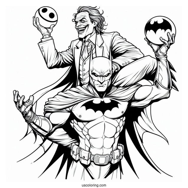 Batman And The Joker Coloring Page