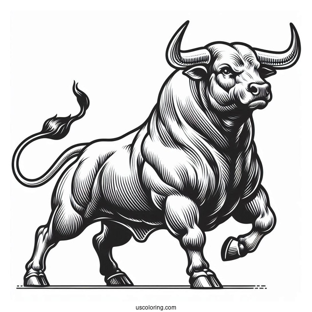 Realistic Outline Of Fighting Bull