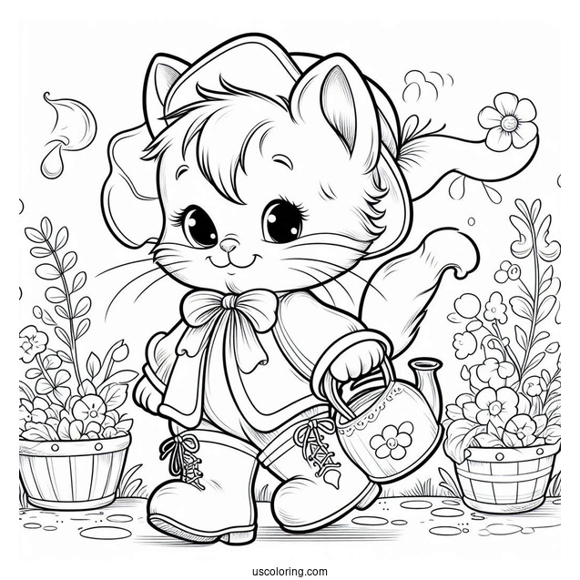 Puss In Boots Coloring Sheet For Preschoolers