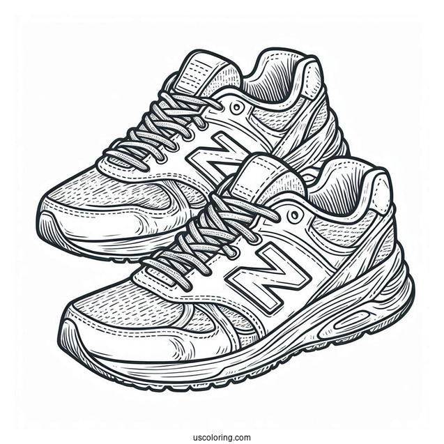 Coloring Page Of New Balance Running Shoes