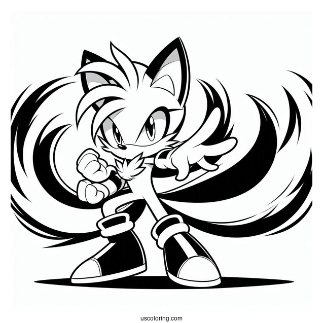Shadow Fighting Tails Coloring Page