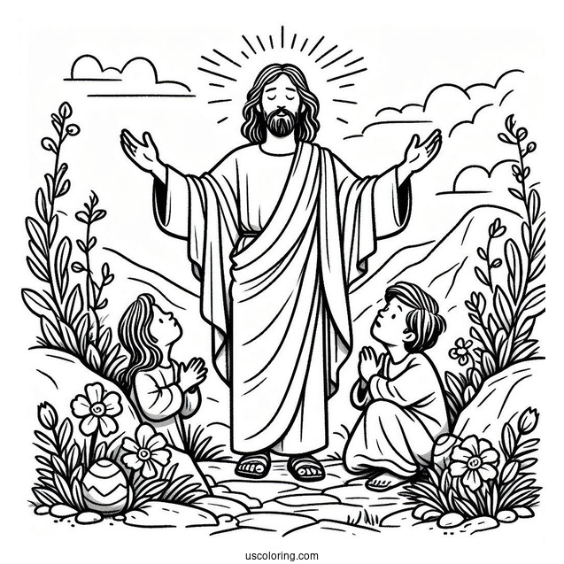 Jesus He Is Risen Coloring For Preschoolers