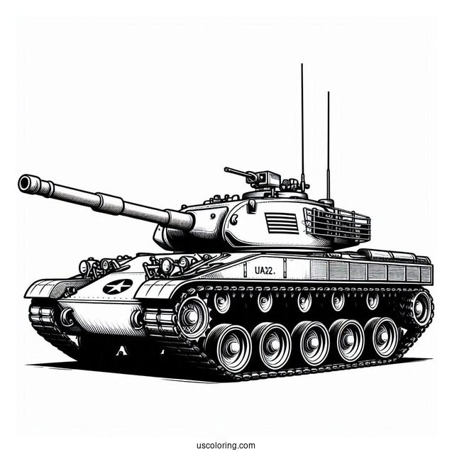 Easy M1A2 SEP U.S. Tank Coloring Sheet