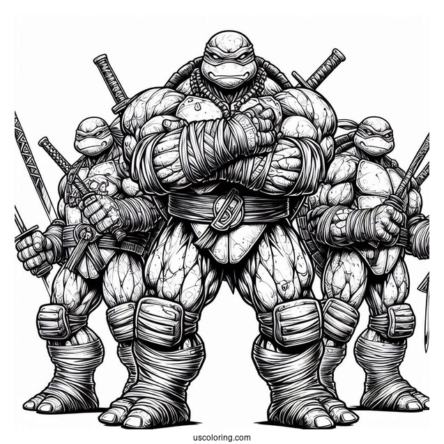 Ninja Turtles Coloring Page Of Detailed Rocksteady