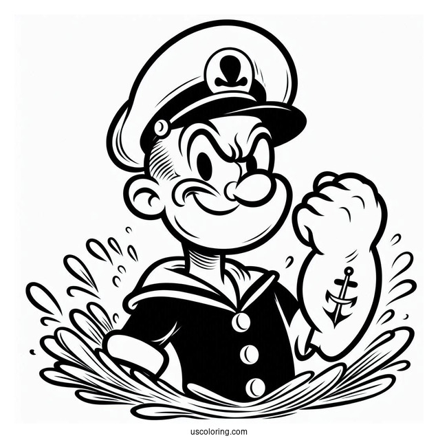 Popeye Coloring Page Inside Helm