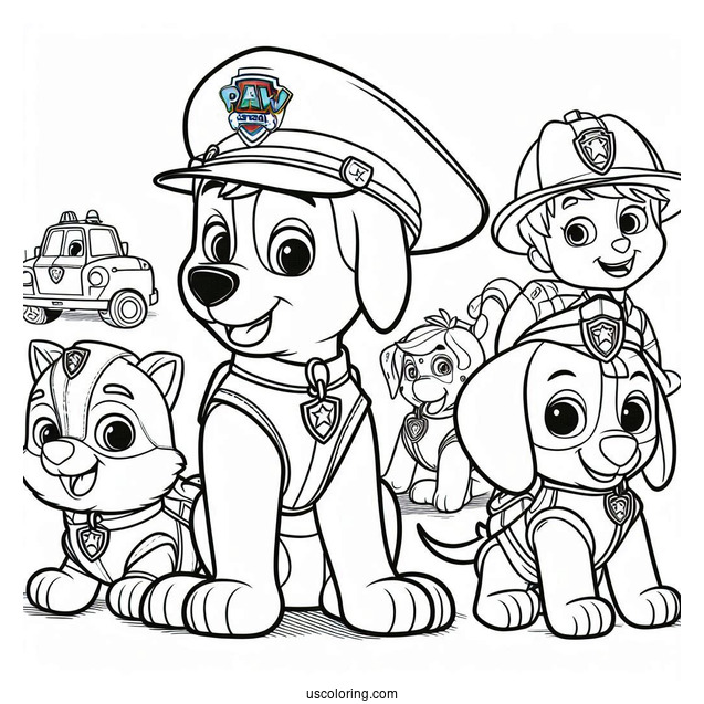 Paw Patrol Friends Coloring Sheet
