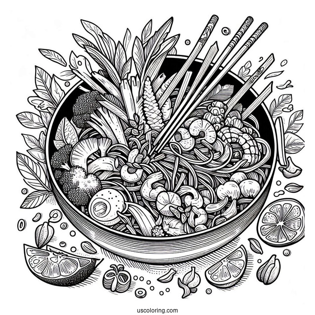 Asian Stir Fry To Color