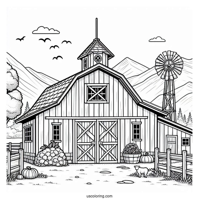 Farm Barn To Color