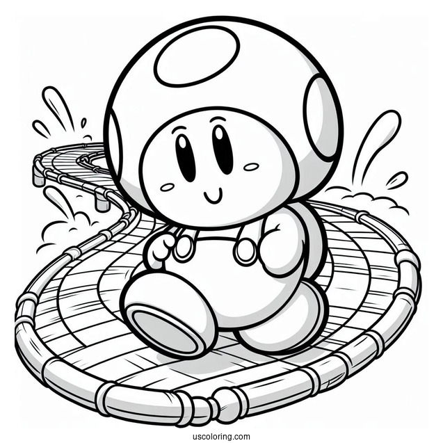 Shy Guy Coloring Page In Mario Kart Race Track