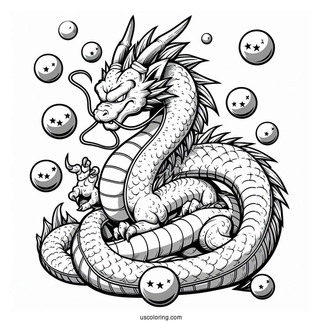 Shenron Dragon With Balls To Color
