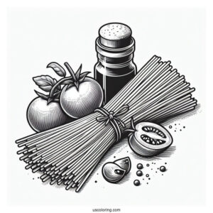 Italian Spaghetti Coloring Page