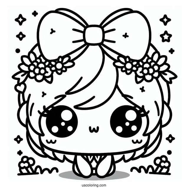 Cute Kawaii Coloring Page For Kids