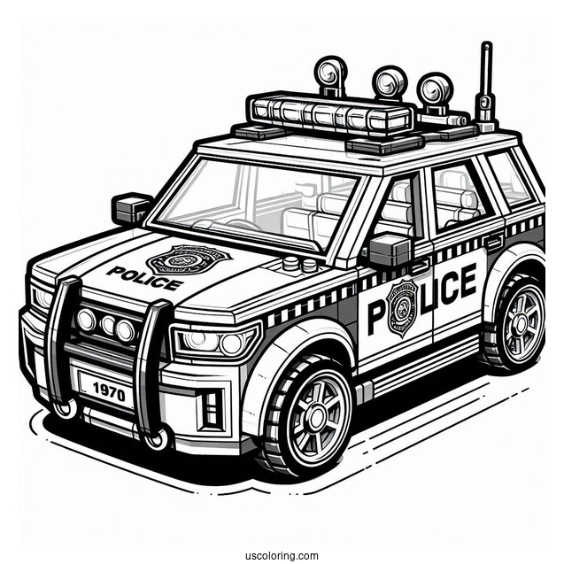 Lego Police Car Coloring Page