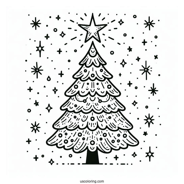 Christmas Tree With Large Star Light