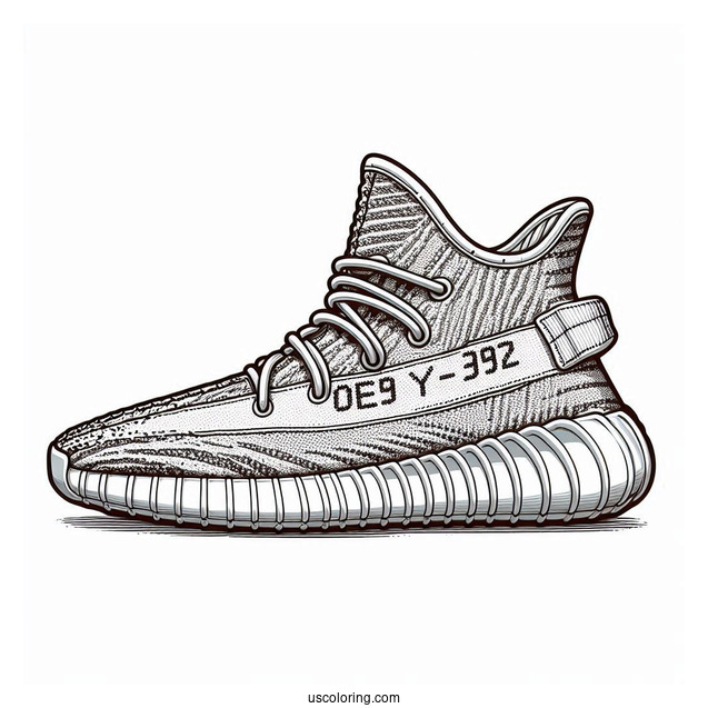 Yeezy x Adidas Running Sneakers Coloring Page