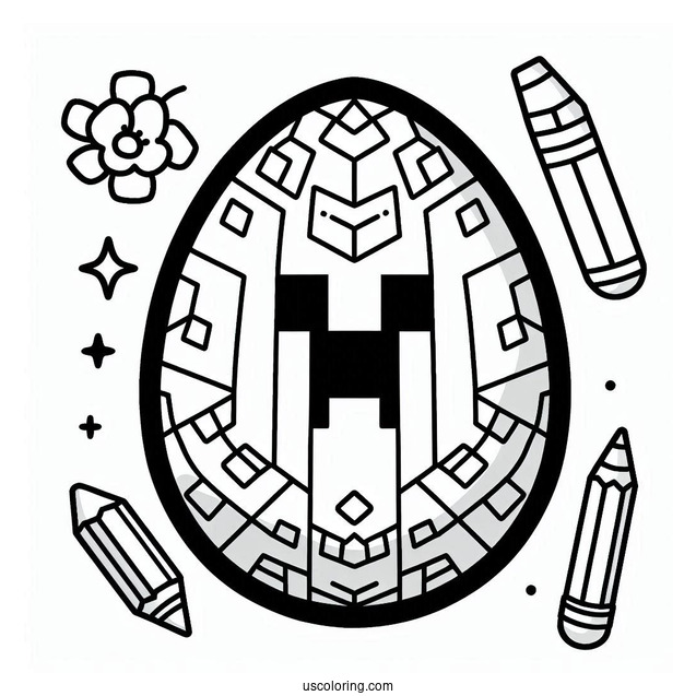 Minecraft Easter Egg Coloring Page For Kids