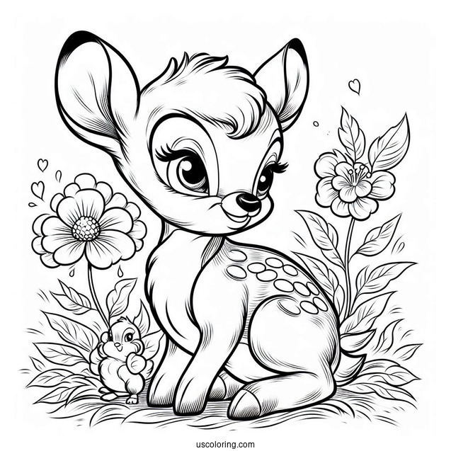 Bambi With Flower And Thumper Sisters