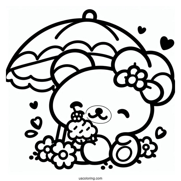 Sanrio Coloring Pages Of Rilakkuma Outline