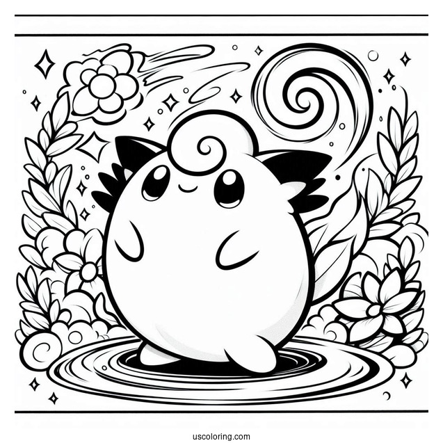 Chansey Scrunch Pokemon Card Coloring Page