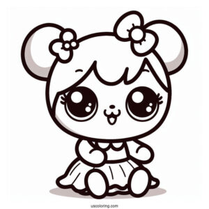 Poppy Playtime Coloring Page Of Kawaii Baby Huggy Wuggy For Preschoolers