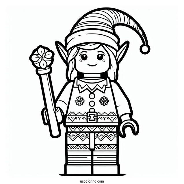 Lego Elf Coloring Picture For Kids