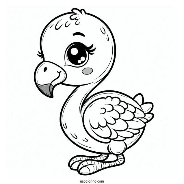Cute Baby Cartoon Flamingo For Preschoolers