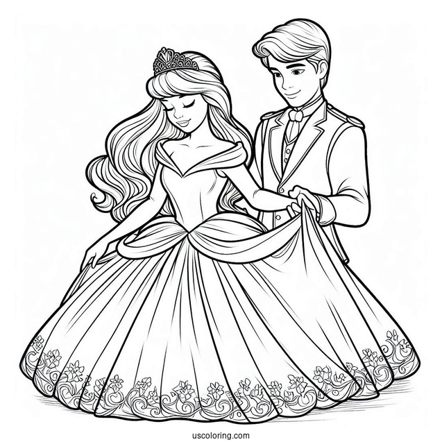 Easy Cinderella Prince Charming Coloring Sheet