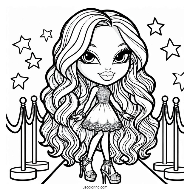 Bratz Chloe On Red Carpet Coloring Sheet