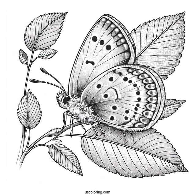 Realistic Butterfly Perched On A Leaf In Spring