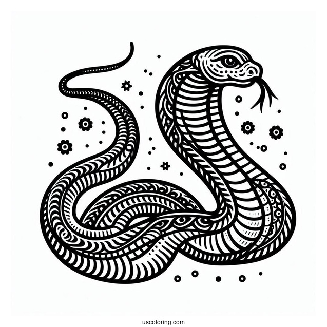 Indian Cobra Snake To Color In