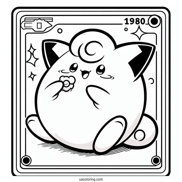 Chansey Scrunch Pokemon Card Coloring Page