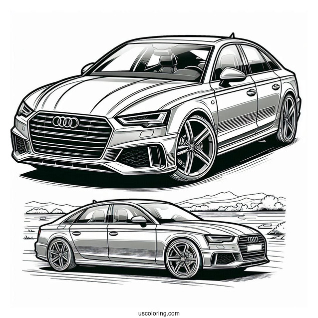 Audi A5 Sports Car Coloring Page