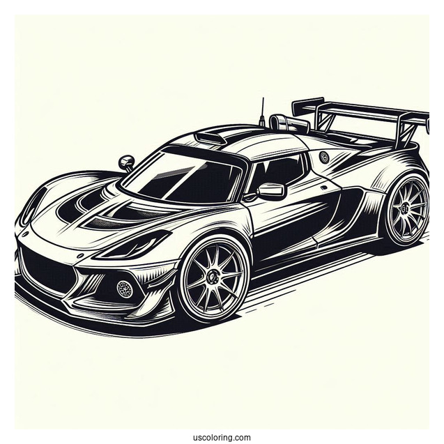 Lotus Race Car To Color For Kids