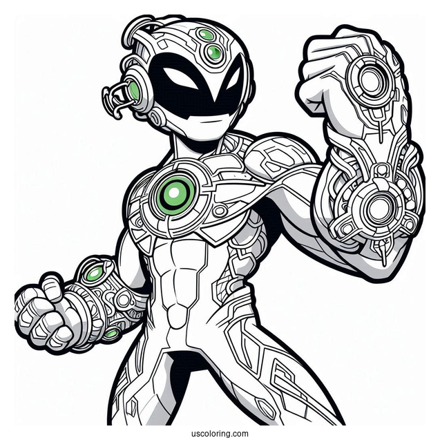 Ben 10 Coloring Page Of Omnitrix Alien Force