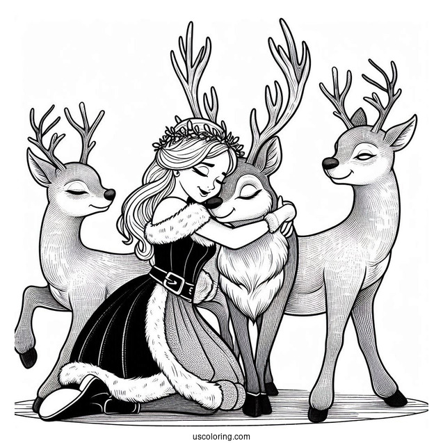 Santa Comforting Dancer The Reindeer