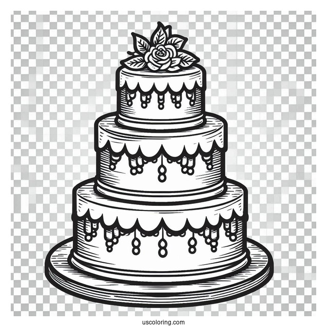 Simple Outline Of Tiered Wedding Cake
