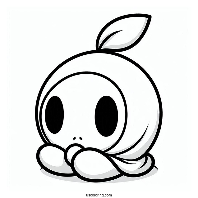 Simple Outline Of Shy Guy Coloring Page For Preschoolers