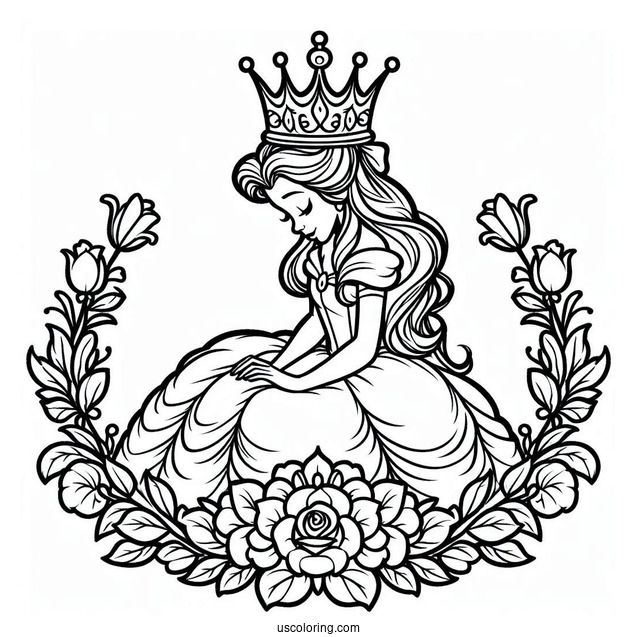 Belle Crown Coloring Page