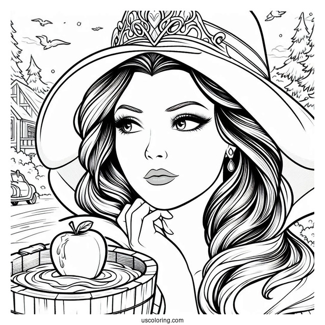 Queen Grimhilde Witch Coloring Page