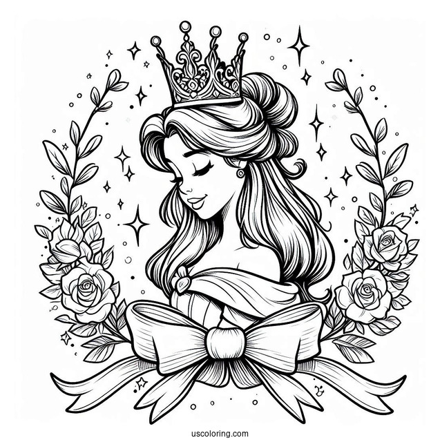 Belle Crown Coloring Page