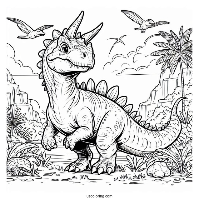Tough Styracosaurus Coloring Page